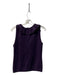 Magaschoni Size Est Small Plum Cashmere Sleeveless Round Neck Ruffle Detail Top Plum / Est Small