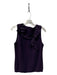 Magaschoni Size Est Small Plum Cashmere Sleeveless Round Neck Ruffle Detail Top Plum / Est Small