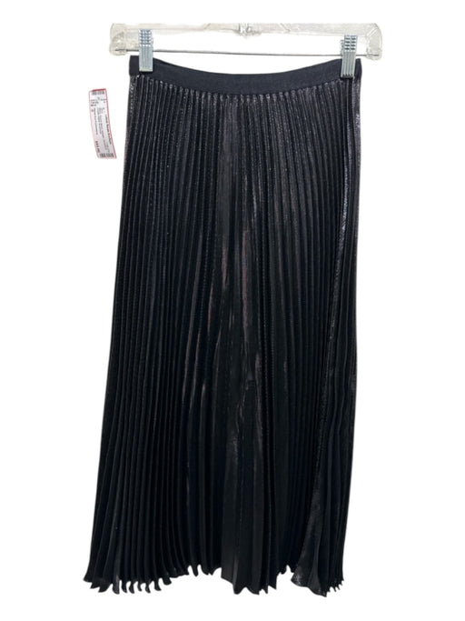 Diane Von Furstenberg Size 0 Black Rayon Blend Metallic Accordion Skirt Black / 0