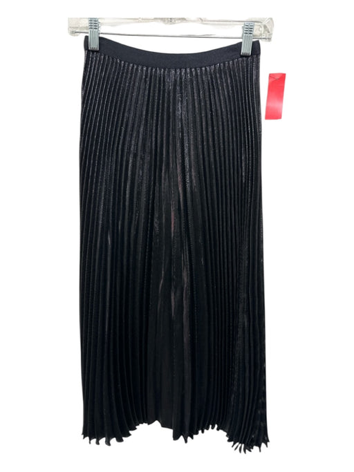 Diane Von Furstenberg Size 0 Black Rayon Blend Metallic Accordion Skirt Black / 0