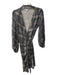 Diane Von Furstenberg Size 10 Black & White Silk Long Sheer Sleeves Wrap Dress Black & White / 10