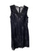 Elie Tahari Size 10 Black Rayon Blend Lace Overlay Sleeveless V Neck Dress Black / 10