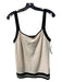 St John Collection Size 8 Cream & Black Knit Sleeveless Square Neck Boxy Fit Top Cream & Black / 8