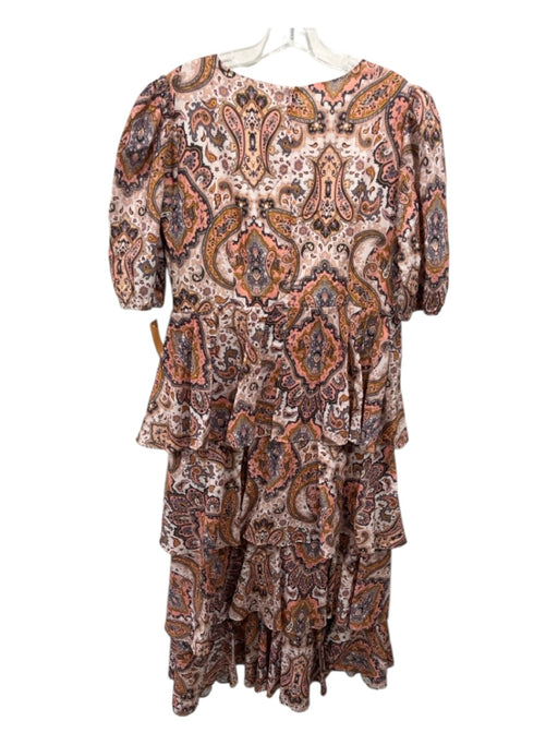 Kachel Size L Pink, Purple, White Cotton Back Zip Paisley Tiered Maxi Dress Pink, Purple, White / L