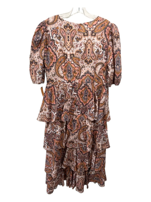 Kachel Size L Pink, Purple, White Cotton Back Zip Paisley Tiered Maxi Dress Pink, Purple, White / L