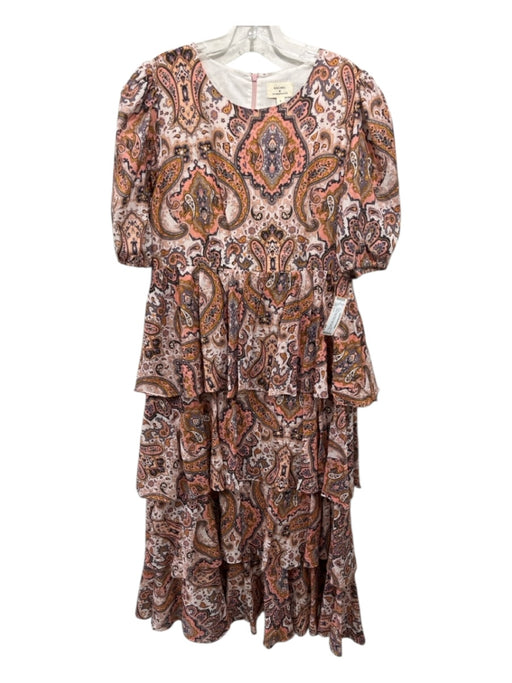 Kachel Size L Pink, Purple, White Cotton Back Zip Paisley Tiered Maxi Dress Pink, Purple, White / L