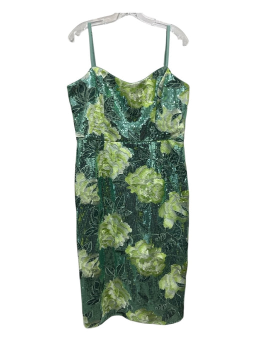 Dress the Population Size XL Green Polyester Sequins Floral Embroidered Dress Green / XL