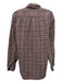 Facconable Size L Dark Red Cotton Plaid Button up Men's Long Sleeve Shirt Dark Red / L