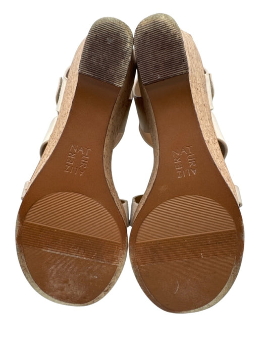 naturalizer Shoe Size 9.5 Brown Leather Cork Wedge Open Toe Sandals Brown / 9.5