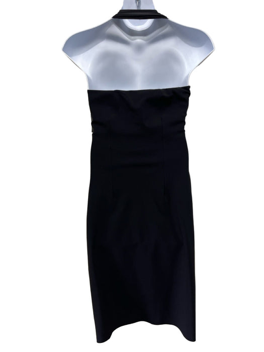 Chiara Boni Size 48 Black Sleeveless Solid Halter Neck Midi Dress