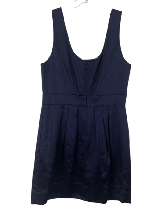 Shoshanna Size 10 Navy Blue Cotton Blend Sleeveless Pleat Detail Paneled Dress Navy Blue / 10