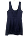 Shoshanna Size 10 Navy Blue Cotton Blend Sleeveless Pleat Detail Paneled Dress Navy Blue / 10