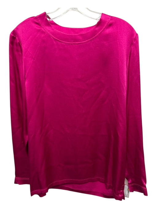 Chanel Size 38 Fuscia Pink Silk Long Sleeve Solid Gold Tone Hardware Top Fuscia Pink / 38