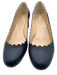 Chloe Shoe Size 38 Slate Navy Leather Scalloped Edge Round Toe Slip On Pumps Slate Navy / 38