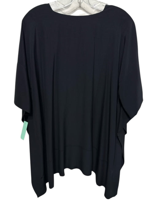 Vince Size XS/S Black Silk Short Sleeve Drape Scoop Neck Tunic Top Black / XS/S