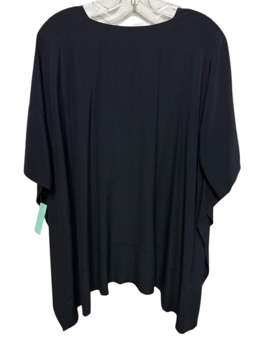 Vince Size XS/S Black Silk Short Sleeve Drape Scoop Neck Tunic Top Black / XS/S