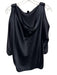 St. John Size M Black Silk & Spandex Short Sleeve Cowl Neck Wide Neck Top Black / M