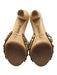 Manolo Blahnik Shoe Size 38 Brown, Cream, Beige, Gold Pebble Leather Sandals Brown, Cream, Beige, Gold / 38