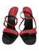 Sergio Rossi Shoe Size 38 Red & Black Snake Embossed Leather Stiletto Sandals Red & Black / 38