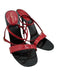 Sergio Rossi Shoe Size 38 Red & Black Snake Embossed Leather Stiletto Sandals Red & Black / 38
