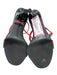 Sergio Rossi Shoe Size 38 Red & Black Snake Embossed Leather Stiletto Sandals Red & Black / 38