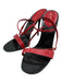 Sergio Rossi Shoe Size 38 Red & Black Snake Embossed Leather Stiletto Sandals Red & Black / 38