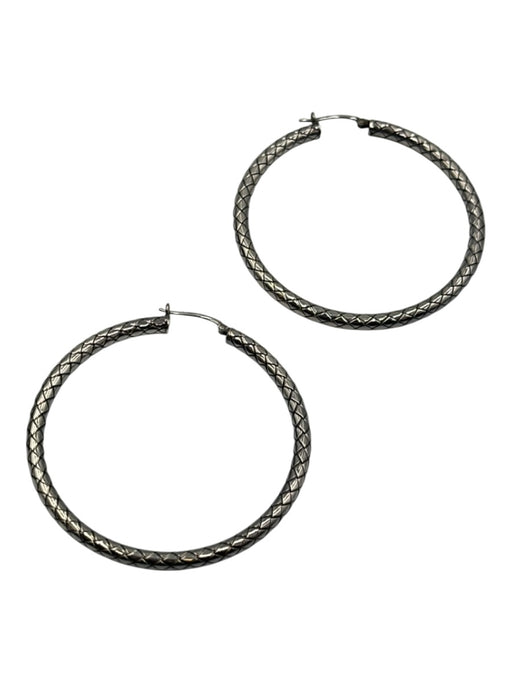 Bottega Veneta Silver Sterling Silver Cable 925 Large Hoop Earrings Silver