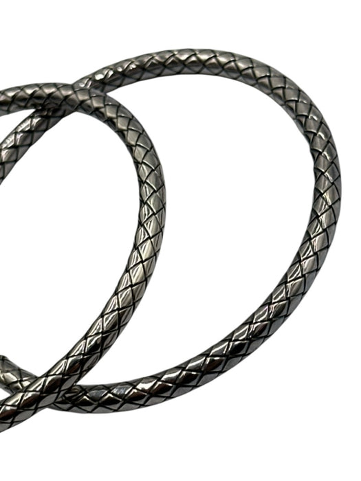 Bottega Veneta Silver Sterling Silver Cable 925 Large Hoop Earrings Silver