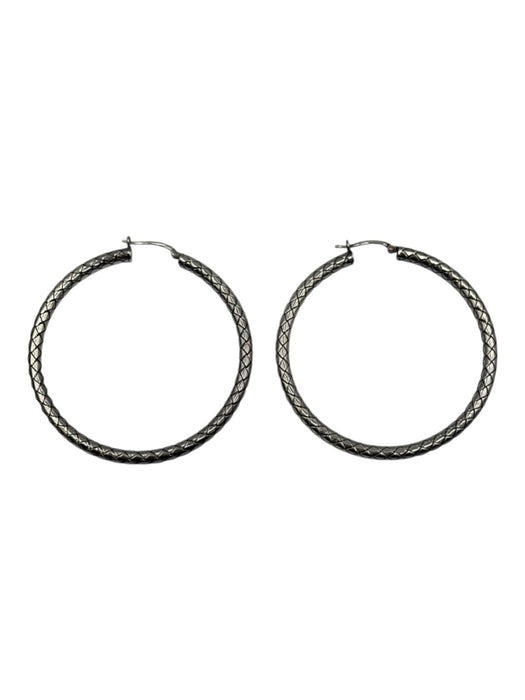 Bottega Veneta Silver Sterling Silver Cable 925 Large Hoop Earrings Silver