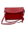 Bottega Veneta Red Leather Patent Woven Magnetic Flap Vintage Bag Red