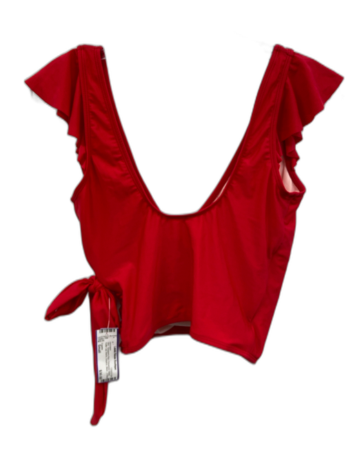 Cupshe Size Small Raspberry Red Polyamide Blend Ruffle Cap Sleeve swimwear Raspberry Red / Small