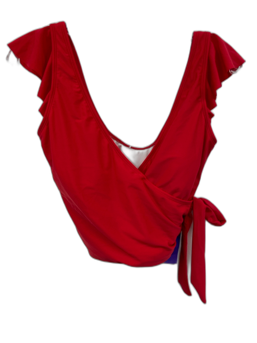 Cupshe Size Small Raspberry Red Polyamide Blend Ruffle Cap Sleeve swimwear Raspberry Red / Small