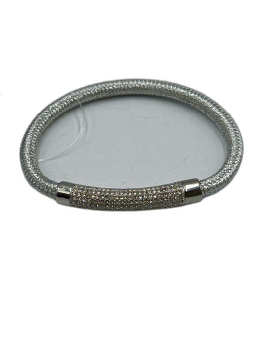 Fossil Silver Steel Magnetic Crystal Woven Bracelet Silver