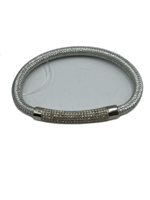 Fossil Silver Steel Magnetic Crystal Woven Bracelet Silver
