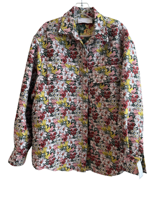 ASOS Edition Size 2 Multi Polyester Floral Pockets A Line Jacket Multi / 2