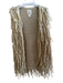 Mcginn Size Small Beige Acrylic Mid Thigh Fringe Vest Beige / Small