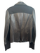 Diane Von Furstenberg Size 8 Black Leather 3 Button Stretch Panels Jacket Black / 8