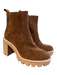Gianni Bini Shoe Size 9 Brown Suede Gum sole Round Toe Stretch Panel Booties Brown / 9