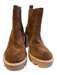 Gianni Bini Shoe Size 9 Brown Suede Gum sole Round Toe Stretch Panel Booties Brown / 9