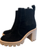 Gianni Bini Shoe Size 9 Black Suede Gum sole Round Toe Stretch Panel Booties Black / 9