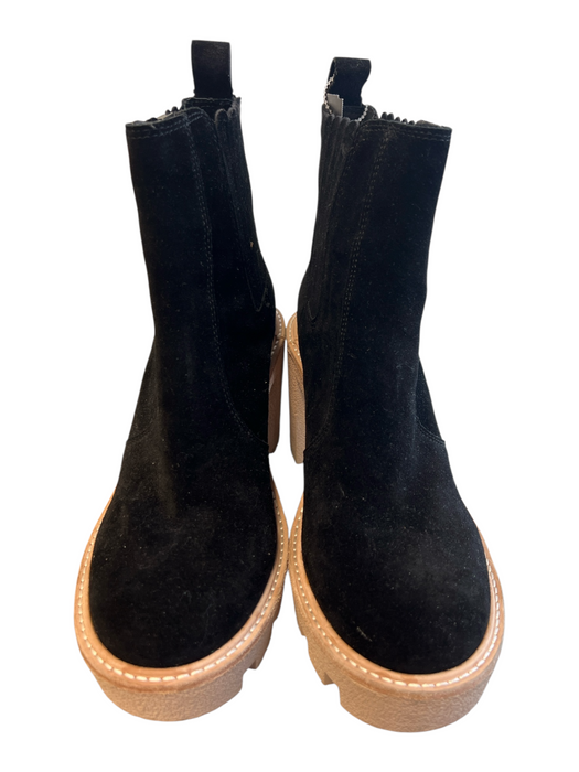 Gianni Bini Shoe Size 9 Black Suede Gum sole Round Toe Stretch Panel Booties Black / 9