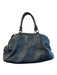 J Crew Teal Blue Leather Pebbled Top Handles Double Top Zip 2 compartments Bag Teal Blue / Large