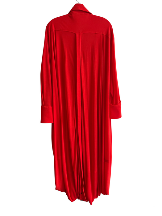 Proenza Schouler Size XS Red Viscose Button Down Back Buttons Long Sleeve Dress Red / XS