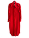 Proenza Schouler Size XS Red Viscose Button Down Back Buttons Long Sleeve Dress Red / XS