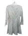 Theory Size 4 White Cotton V Neck Button Front Long Sleeve Seam Detail Dress White / 4