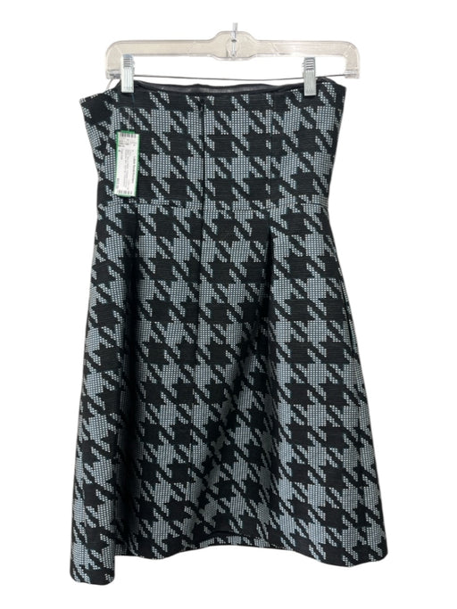 Trina Turk Size 4 Black, Blue & White Polyester & Acrylic Strapless Mini Dress Black, Blue & White / 4