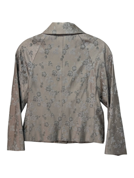 Theory Size XS Gray & Taupe Wool & Polyamide Blend Floral Satin Jacket Gray & Taupe / XS