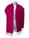 Yves Saint Laurent Fuschia Pink Wool Solid Fringe Edging scarf Fuschia Pink / One Size