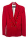 Zara Size S Red Lapels Ornate buttons Double Breasted Blazer Jacket Red / S
