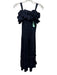 Rebecca Taylor Size 0 Navy Sleeveless Ruffle Collar smocked Midi Tiered Dress Navy / 0